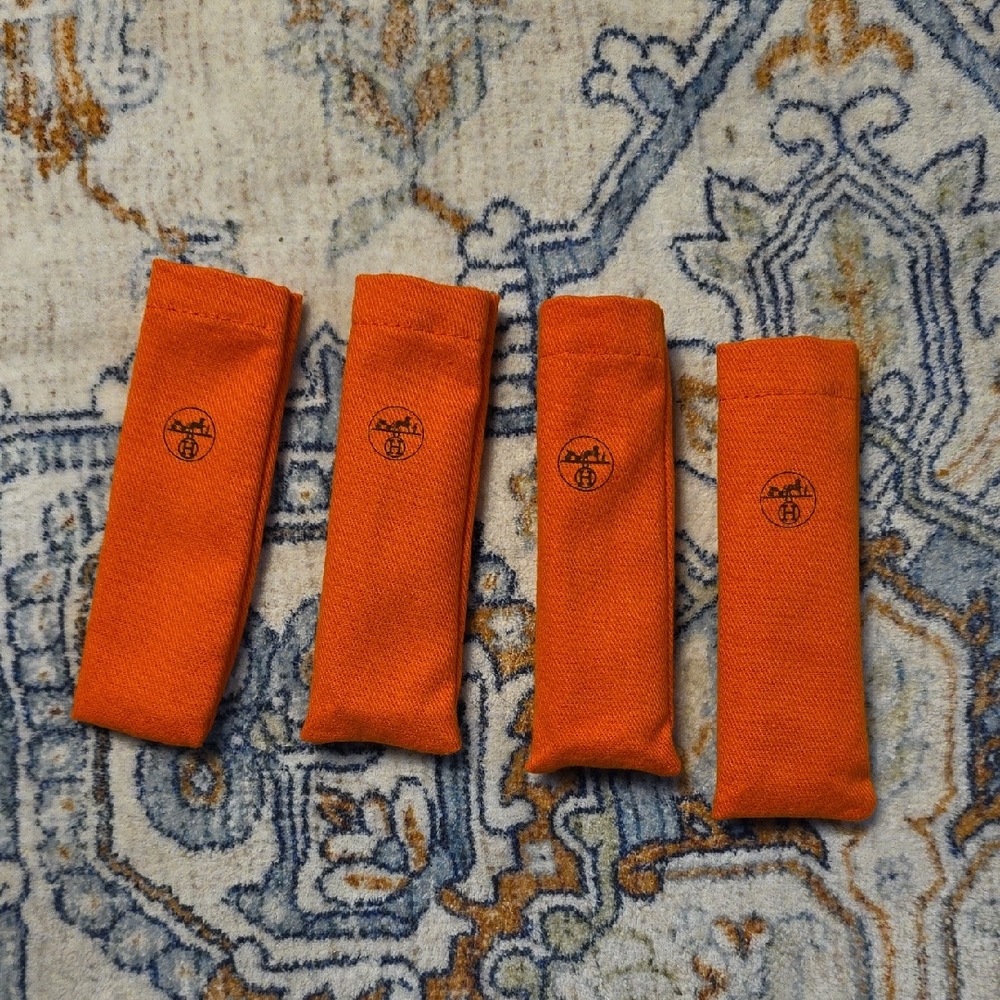 Hermes Orange Set Of 4 Dust Bags For Perfume